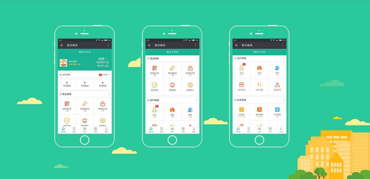 智云物业4.20+前端，物业小程序源码+前端+公众号-32IU